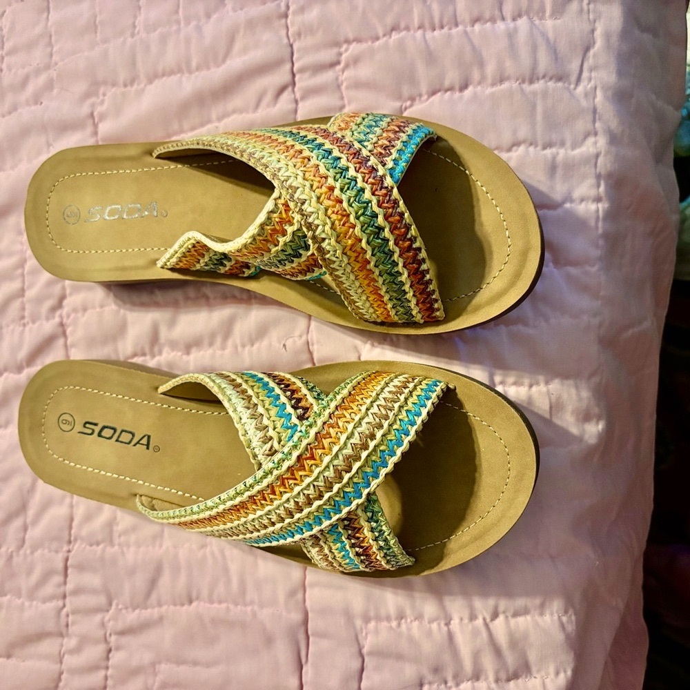 Soda Colorful Woven Sandals for Women